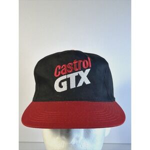 Vintage Castrol GTX Hat Cap Snap Back Spell Out Motor Oil Trucker Adult